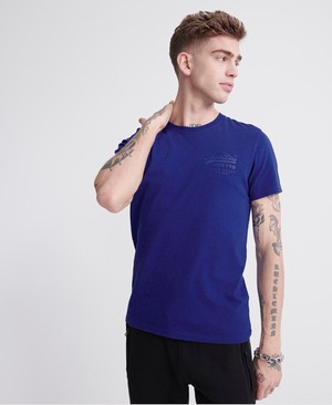 Superdry Vintage Logo Premium Goods Tonal Injection Férfi Pólók Kék | PZFOC0139